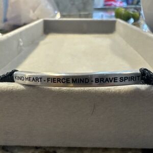 Inspiration Co Woven Adjustable Bracelet "Kind Heart Fierce Mind Brave Spirit "